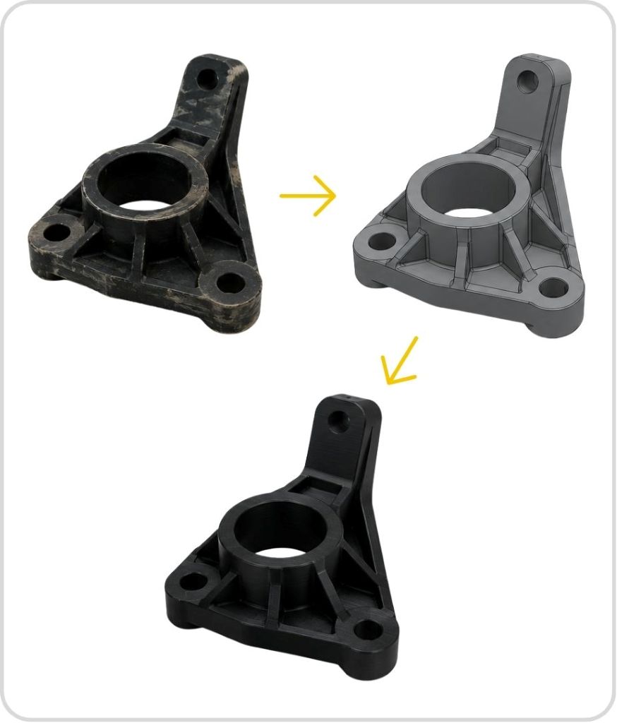 Ingeniería inversa y modelado 3D para fabricación de repuestos